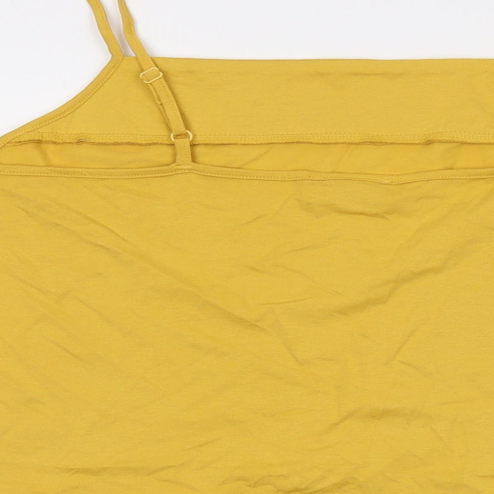 Principles Womens Yellow Viscose Basic Tank Size 18 Square Neck