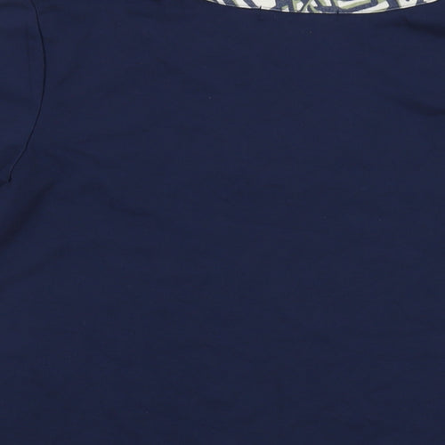Poppyr Womens Blue Polyester Basic T-Shirt Size 10 V-Neck
