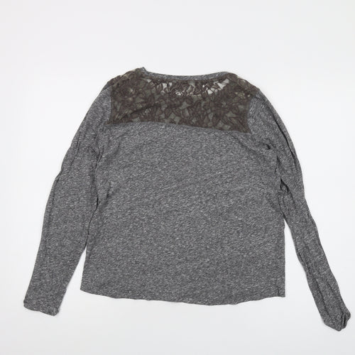 Superdry Womens Grey Cotton Basic T-Shirt Size M Crew Neck