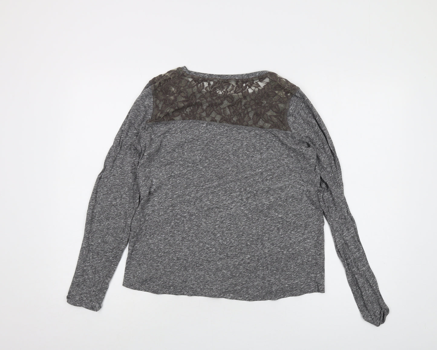 Superdry Womens Grey Cotton Basic T-Shirt Size M Crew Neck