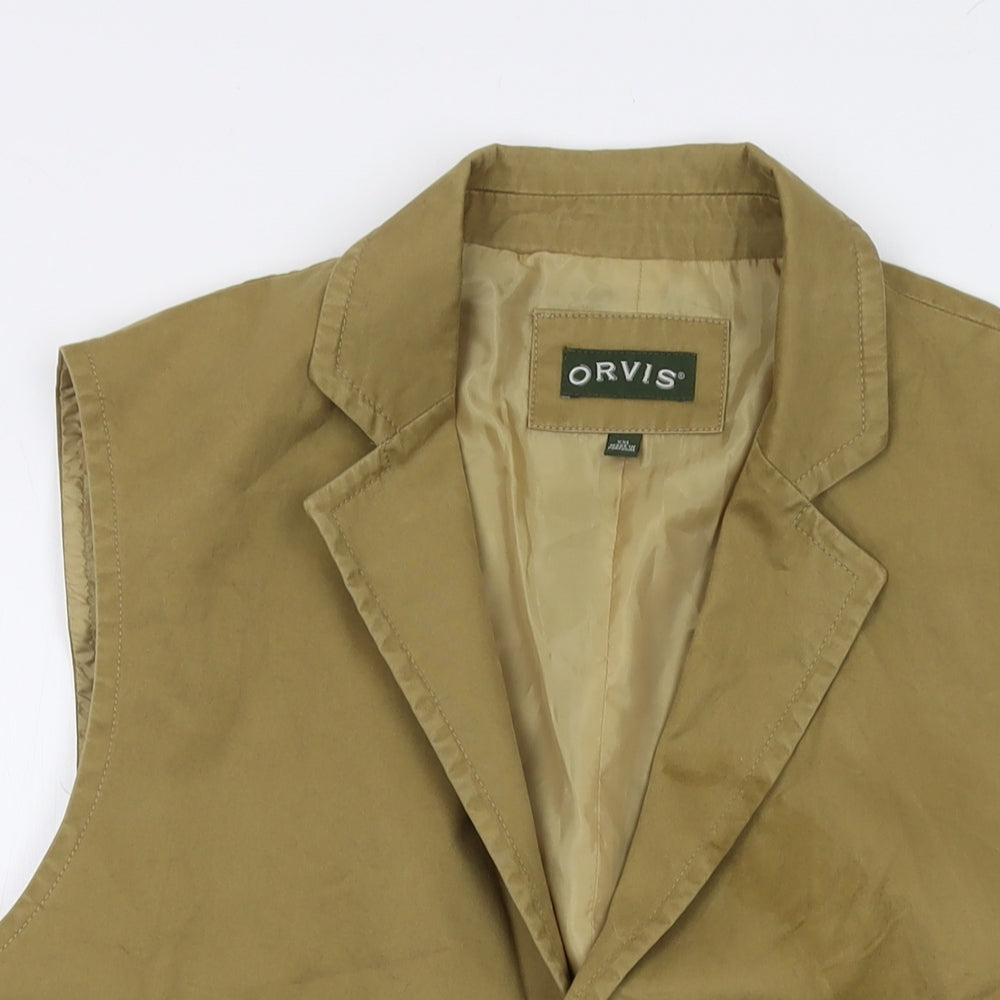 Orvis Mens Brown Jacket Waistcoat Size 2XL Button
