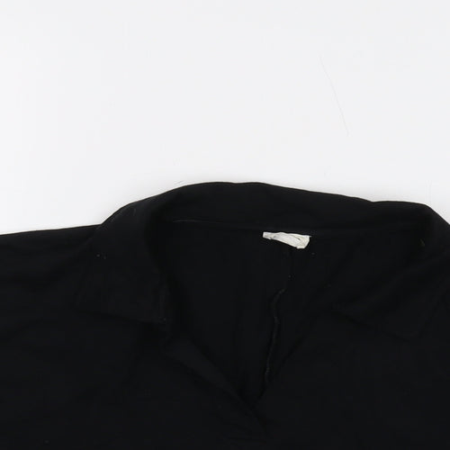 Cotton On Womens Black Cotton Cropped T-Shirt Size M V-Neck