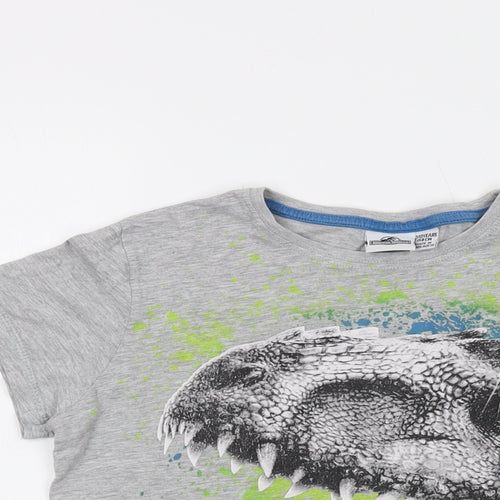 Jurassic Park Boys Grey Cotton Basic T-Shirt Size 12-13 Years Crew Neck Pullover