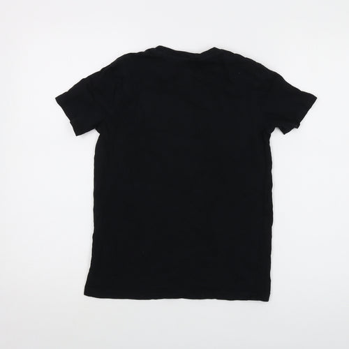 Lyle & Scott Boys Black Cotton Basic T-Shirt Size 10-11 Years Crew Neck Pullover