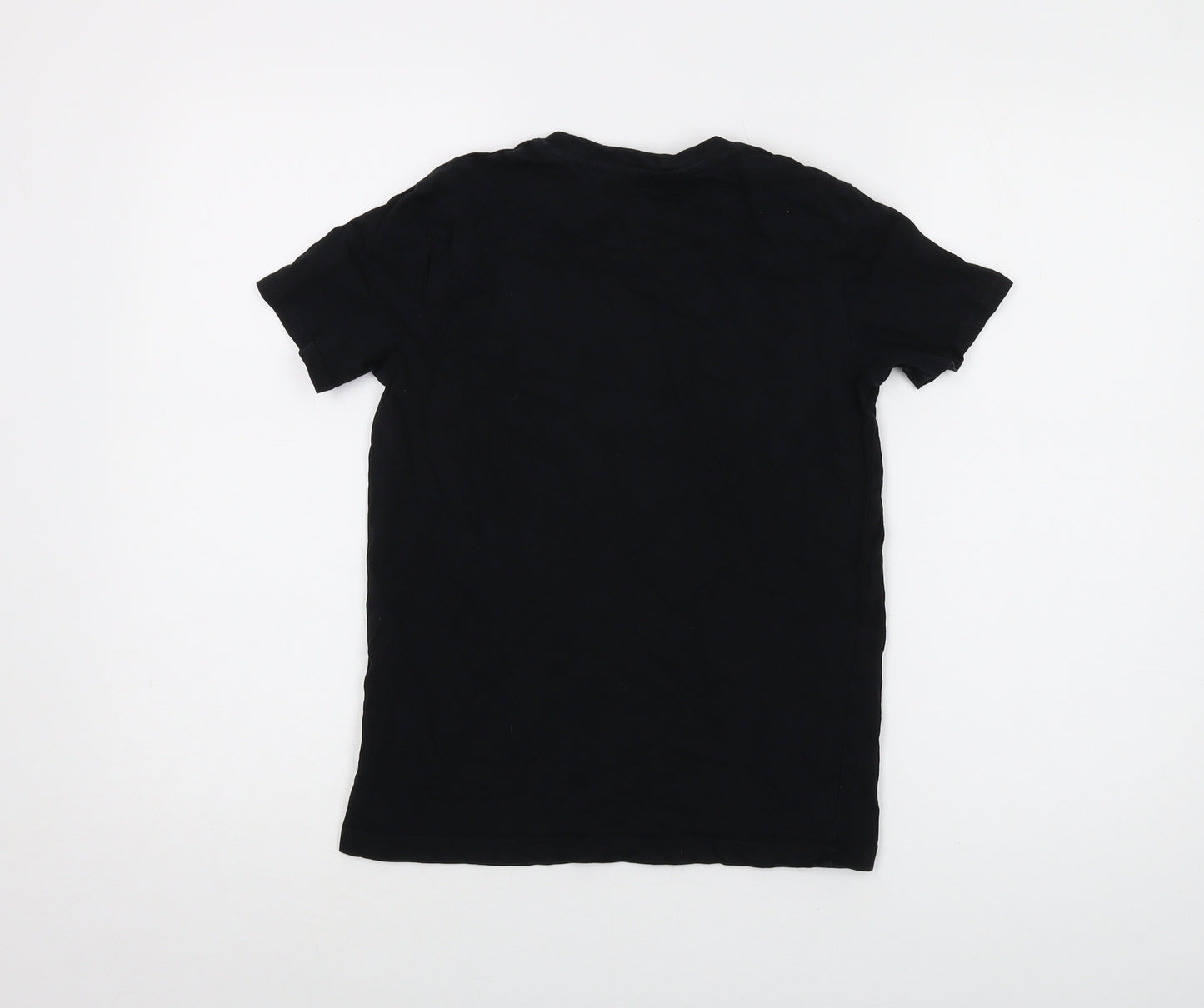 Lyle & Scott Boys Black Cotton Basic T-Shirt Size 10-11 Years Crew Neck Pullover