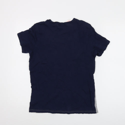adidas Womens Blue Cotton Basic T-Shirt Size S Crew Neck