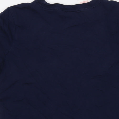 adidas Womens Blue Cotton Basic T-Shirt Size S Crew Neck