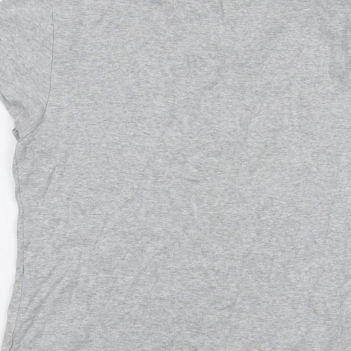 Tommy Hilfiger Womens Grey Cotton Basic T-Shirt Size L Crew Neck