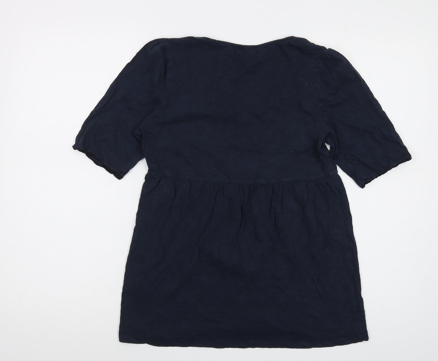 White Stuff Womens Blue Cotton Basic T-Shirt Size 12 Round Neck