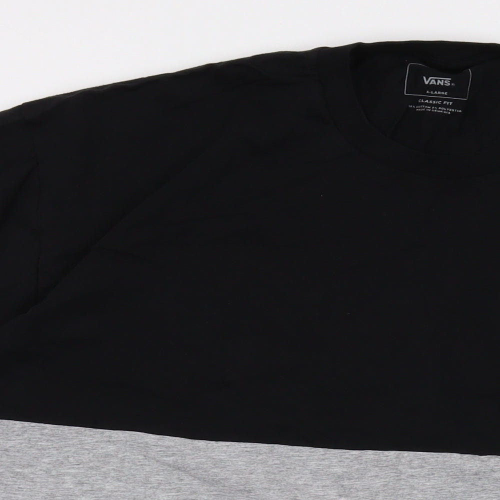 VANS Mens Black Cotton T-Shirt Size XL Crew Neck