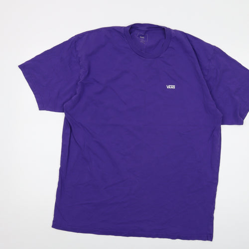 Vans Mens Purple Cotton T-Shirt Size XL Crew Neck