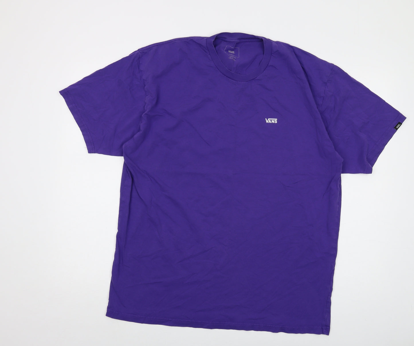 Vans Mens Purple Cotton T-Shirt Size XL Crew Neck