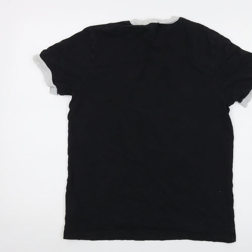 adidas Womens Black Cotton Basic T-Shirt Size 10 Crew Neck