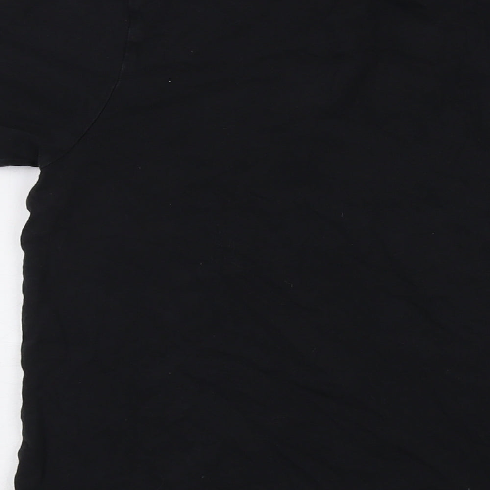 adidas Womens Black Cotton Basic T-Shirt Size 10 Crew Neck