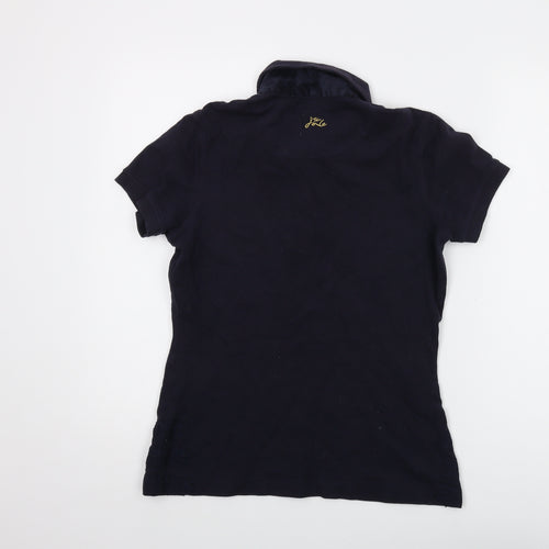 Joules Womens Blue Cotton Basic Polo Size 12 Collared