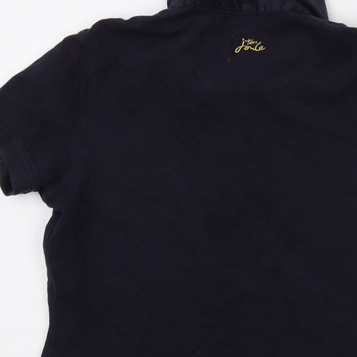 Joules Womens Blue Cotton Basic Polo Size 12 Collared