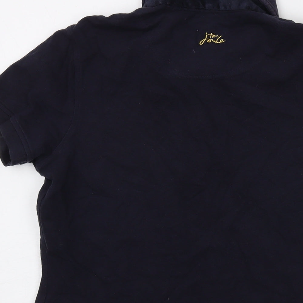 Joules Womens Blue Cotton Basic Polo Size 12 Collared