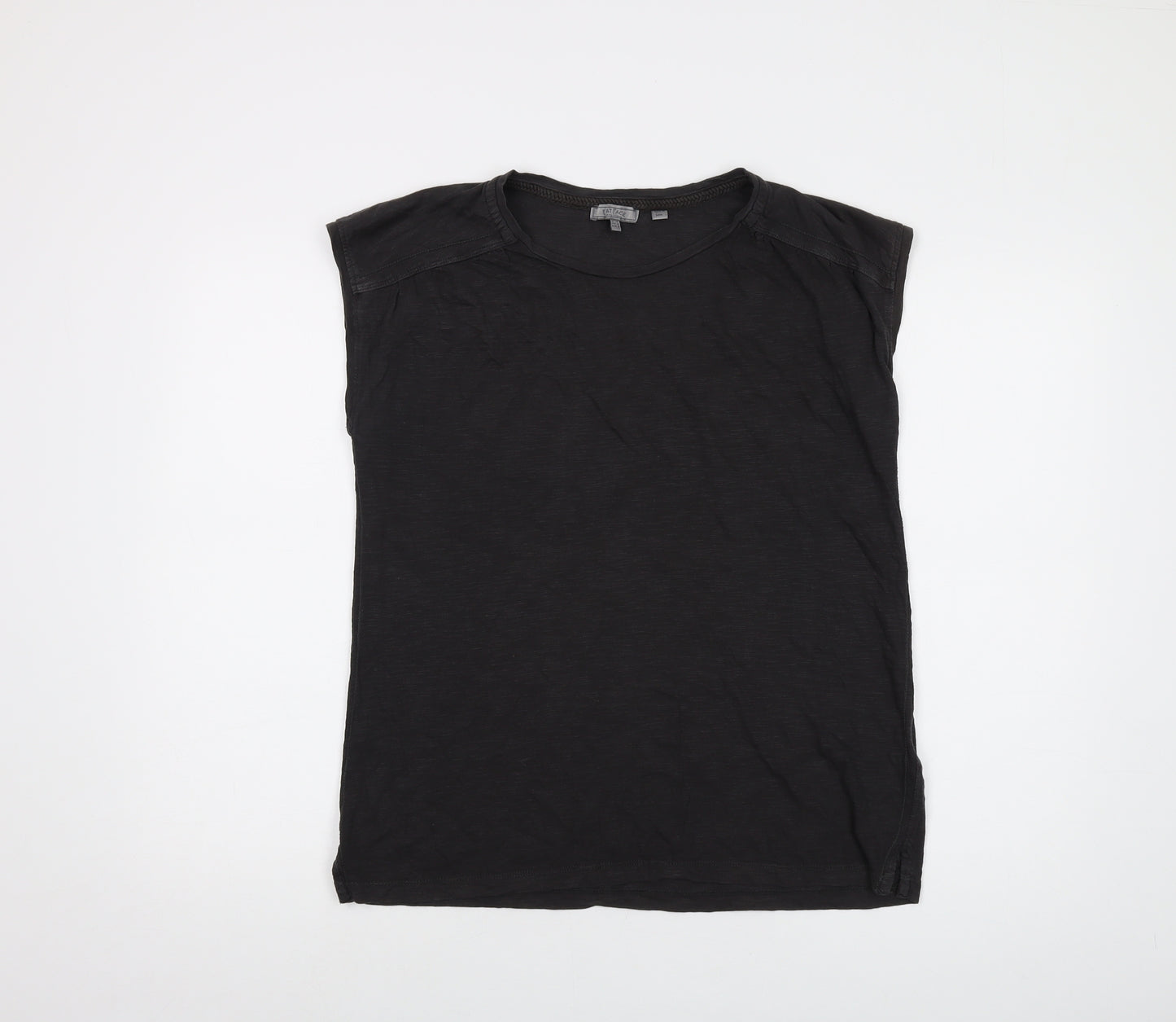 Fat Face Womens Grey Cotton Basic T-Shirt Size 10 Crew Neck