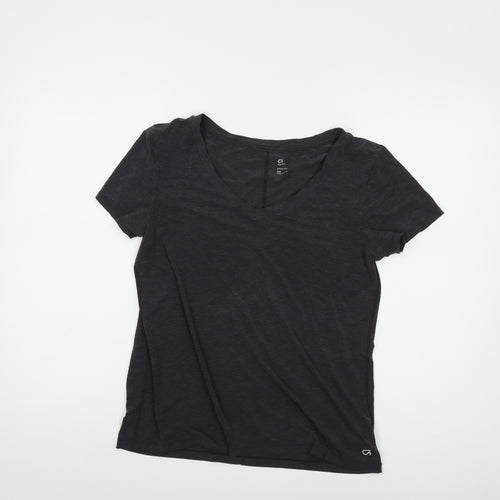 Gap Womens Grey Polyester Basic T-Shirt Size XS V-Neck Pullover