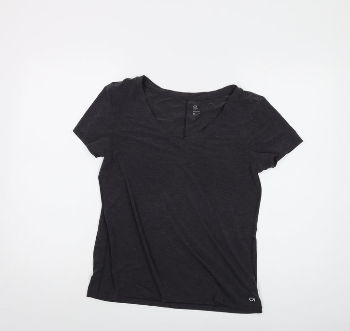 Gap Womens Grey Polyester Basic T-Shirt Size XS V-Neck Pullover
