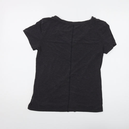 Gap Womens Grey Polyester Basic T-Shirt Size XS V-Neck Pullover