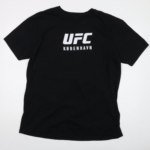 UFC Mens Black Cotton T-Shirt Size XL Crew Neck