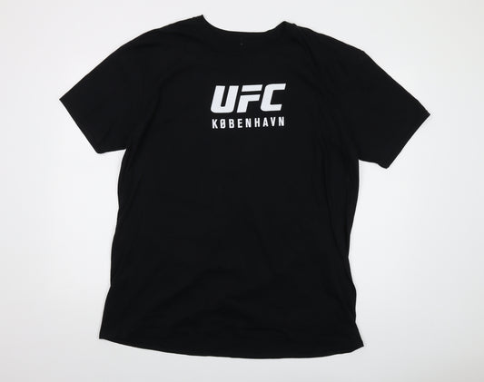 UFC Mens Black Cotton T-Shirt Size XL Crew Neck