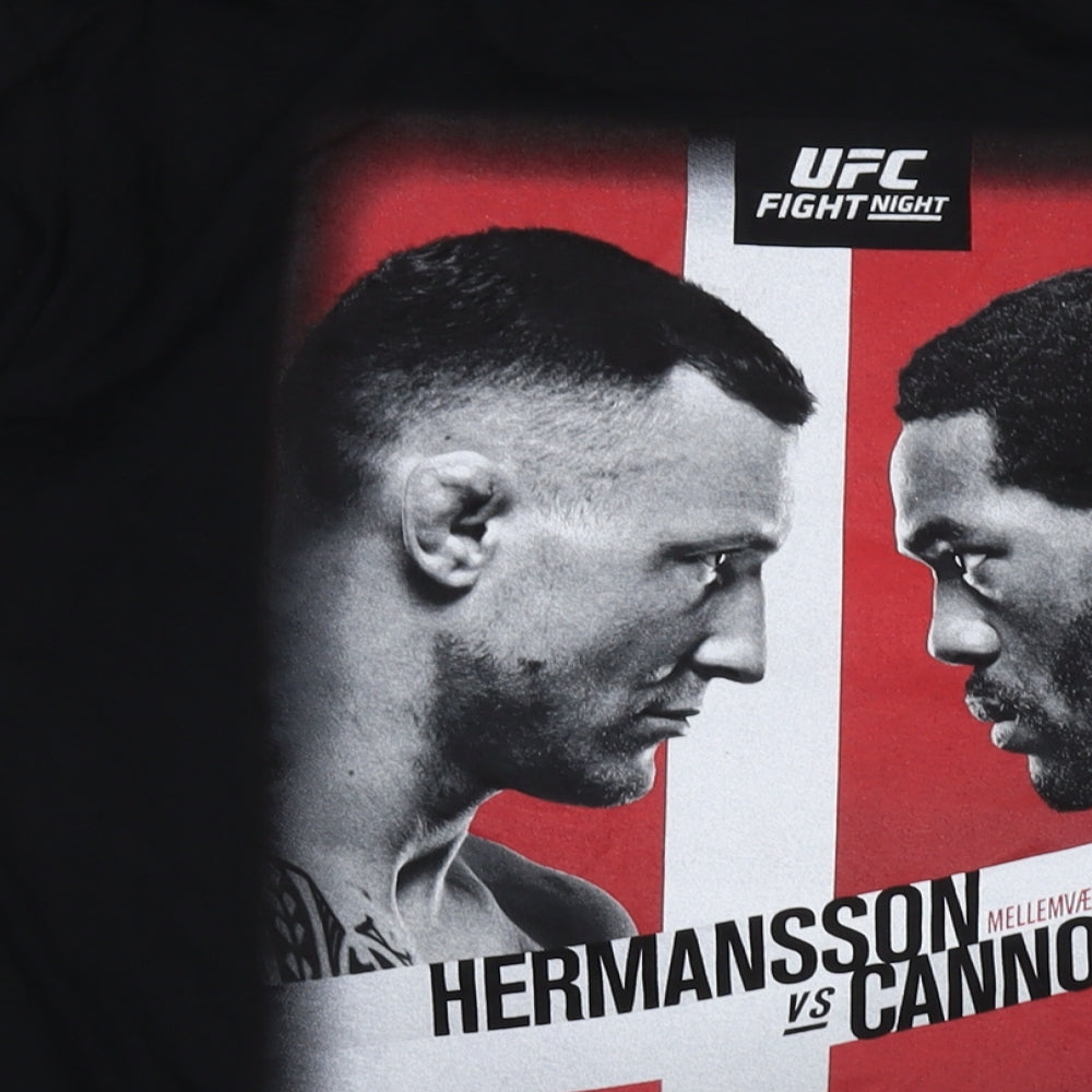 UFC Mens Black Cotton T-Shirt Size XL Crew Neck