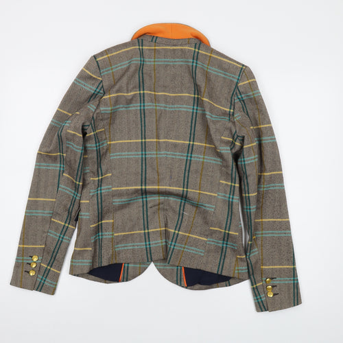 Holly & Whyte Womens Beige Plaid Jacket Size 14 Button