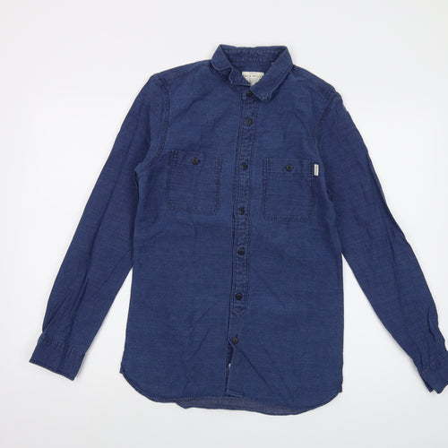 Jack Wills Mens Blue Cotton Button-Up Size XS Collared Button
