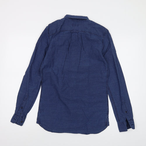 Jack Wills Mens Blue Cotton Button-Up Size XS Collared Button