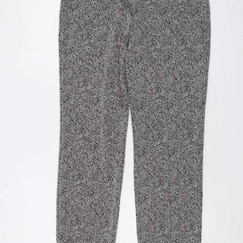 Gerry Weber Womens Black Geometric Viscose Trousers Size 14 L27 in Regular