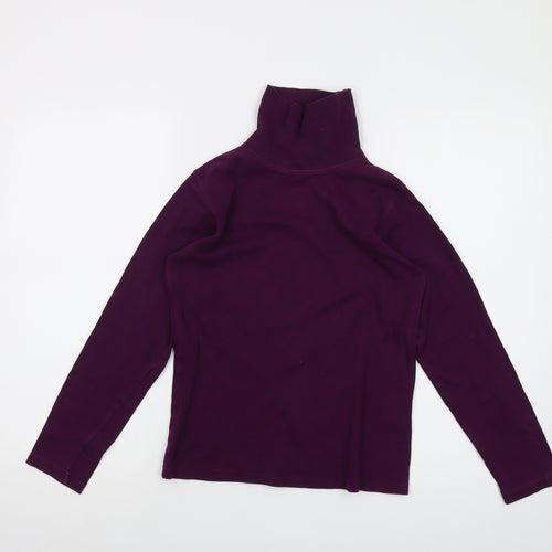 The Golf Womens Purple Cotton Basic T-Shirt Size S Roll Neck