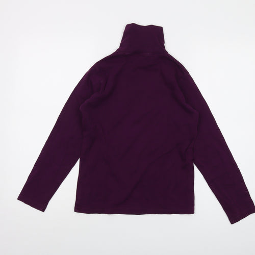 The Golf Womens Purple Cotton Basic T-Shirt Size S Roll Neck