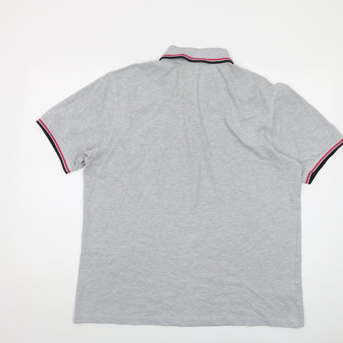 Fred Perry Mens Grey Cotton Polo Size XL Collared Button
