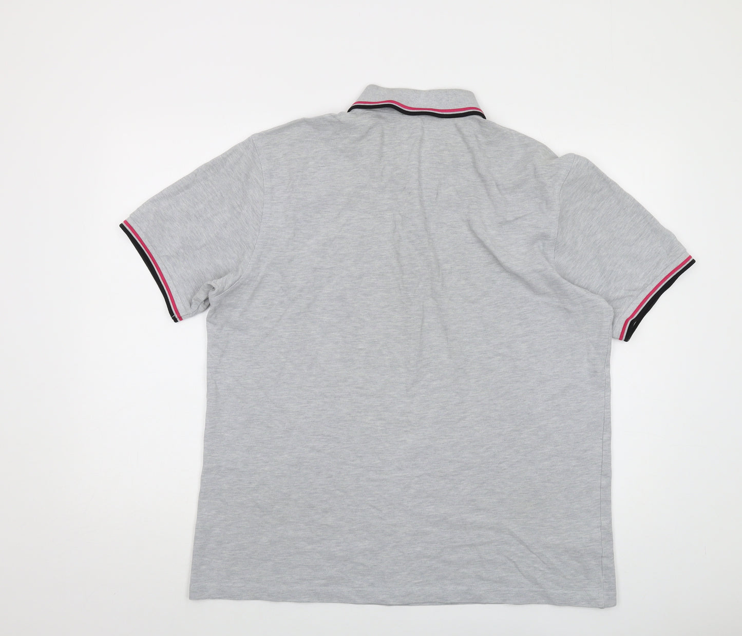 Fred Perry Mens Grey Cotton Polo Size XL Collared Button