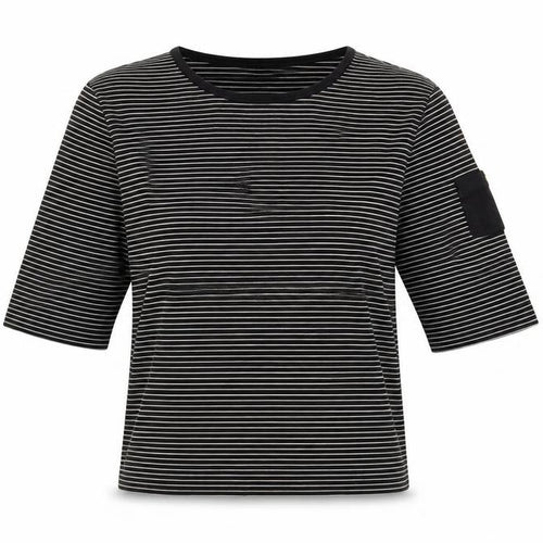 Jones New York Womens Brown Striped Cotton Basic T-Shirt Size M Round Neck