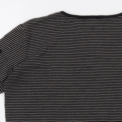 Jones New York Womens Brown Striped Cotton Basic T-Shirt Size M Round Neck
