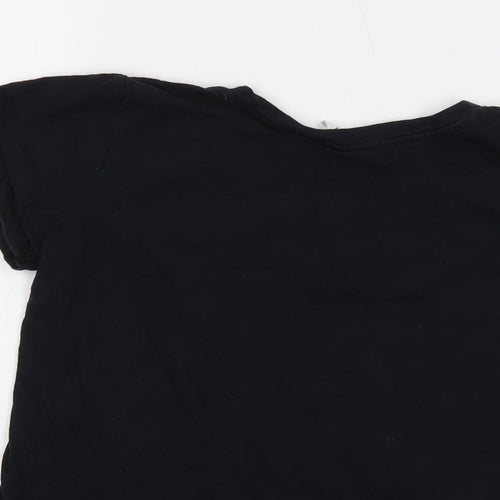 Disney Womens Black Cotton Basic T-Shirt Size 8 Crew Neck