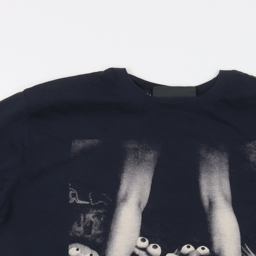 Chunk Mens Grey Cotton T-Shirt Size S Crew Neck