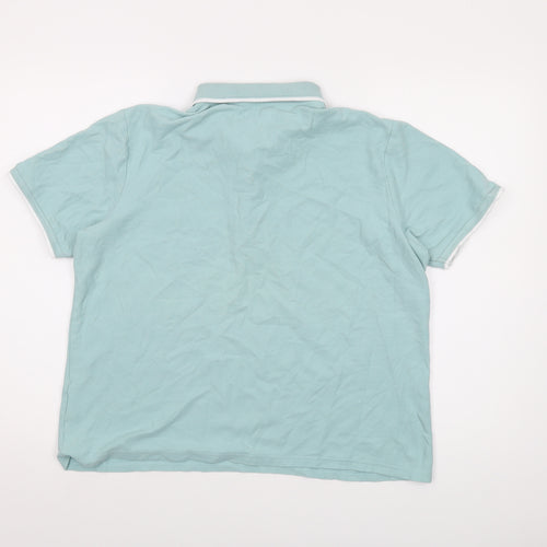 ARISTA Womens Green Cotton Basic Polo Size 16 Collared