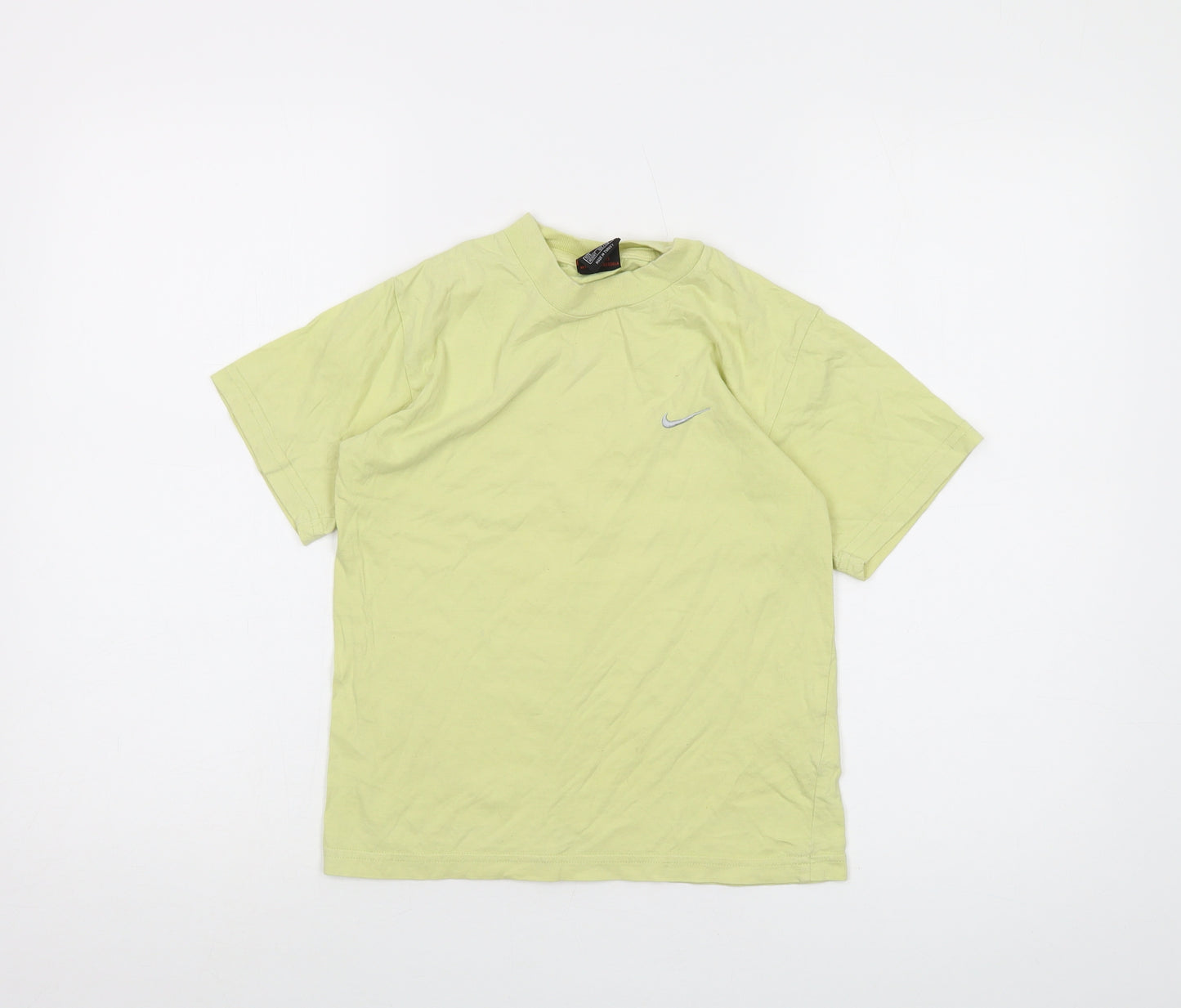 Nike Boys Green Cotton Basic T-Shirt Size 7-8 Years Crew Neck Pullover