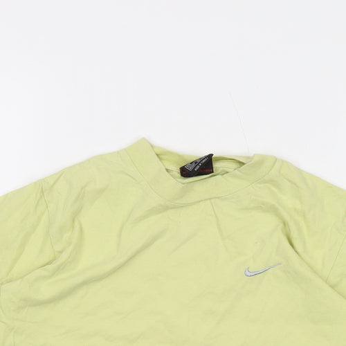 Nike Boys Green Cotton Basic T-Shirt Size 7-8 Years Crew Neck Pullover