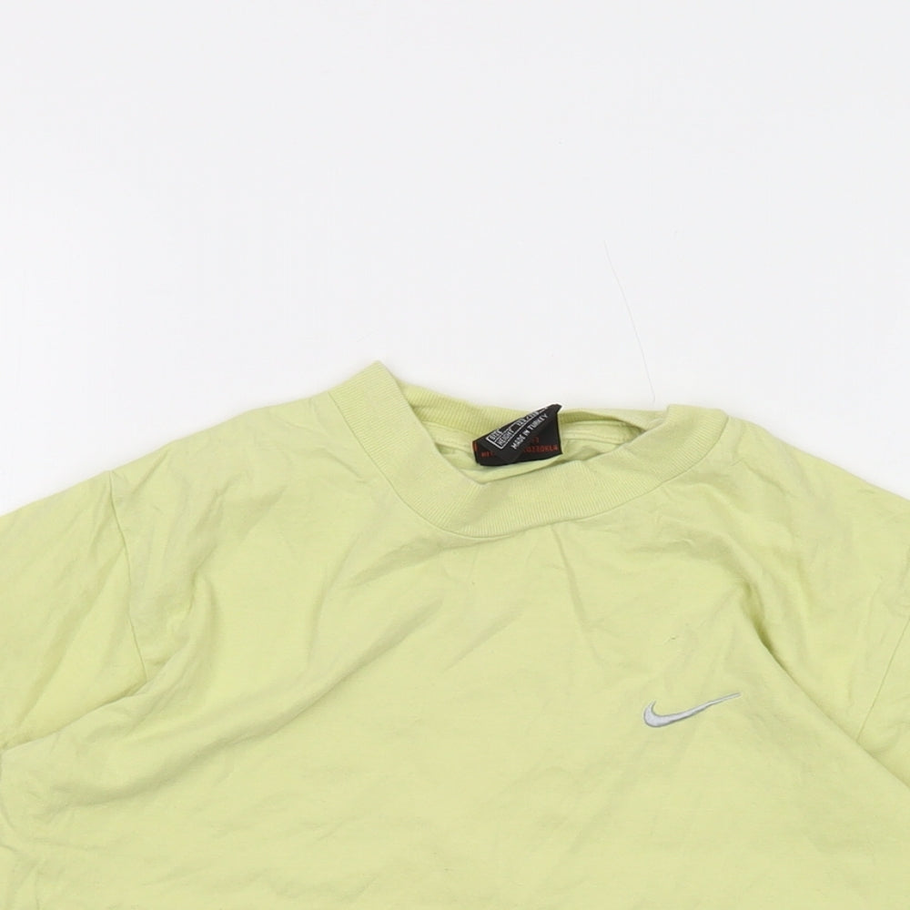 Nike Boys Green Cotton Basic T-Shirt Size 7-8 Years Crew Neck Pullover