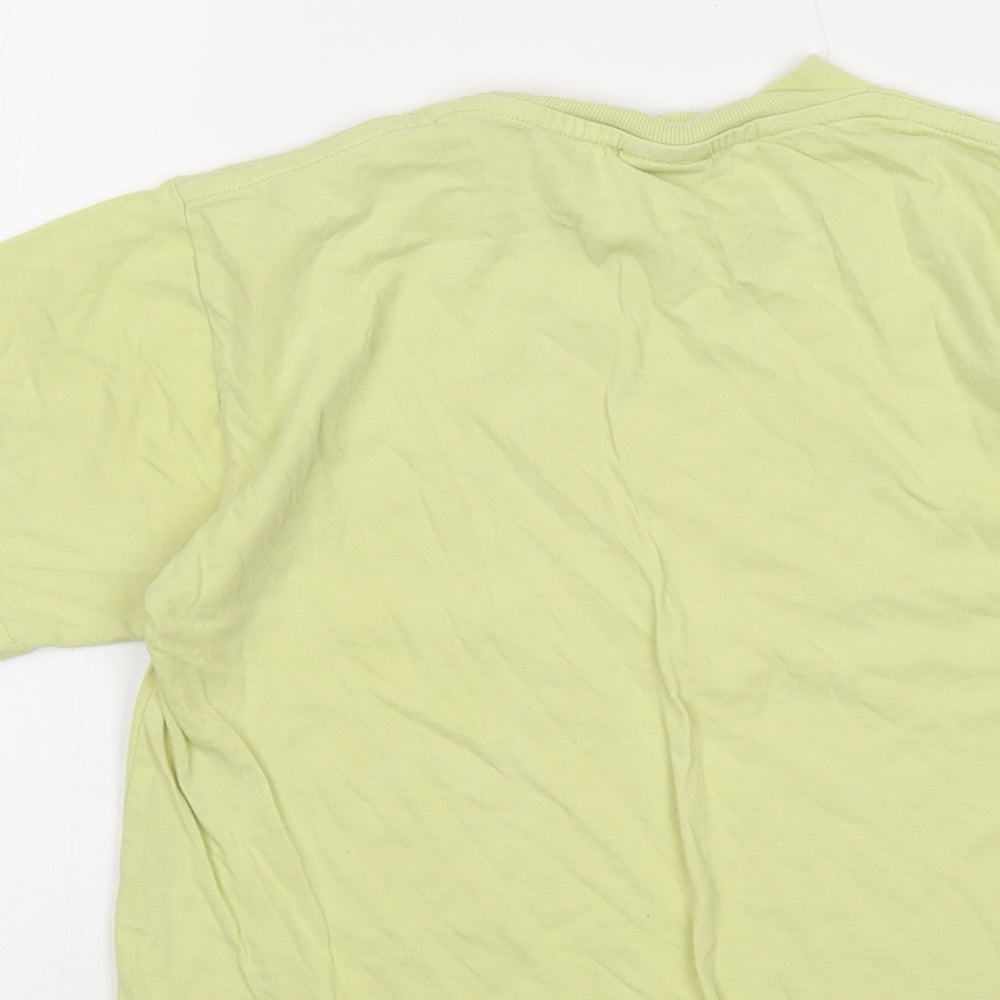 Nike Boys Green Cotton Basic T-Shirt Size 7-8 Years Crew Neck Pullover