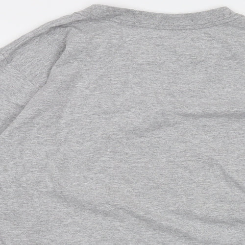 Reebok Mens Grey Cotton T-Shirt Size L Crew Neck