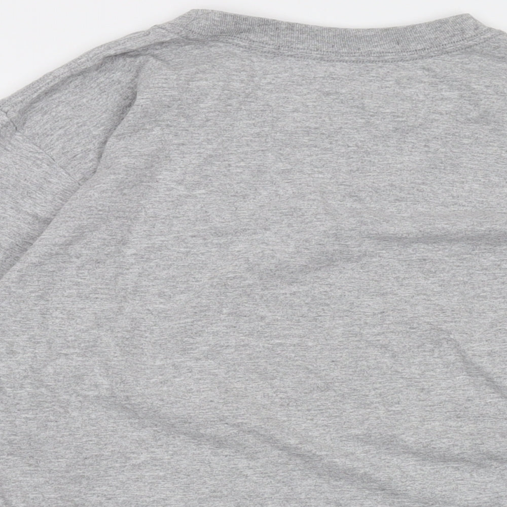 Reebok Mens Grey Cotton T-Shirt Size L Crew Neck