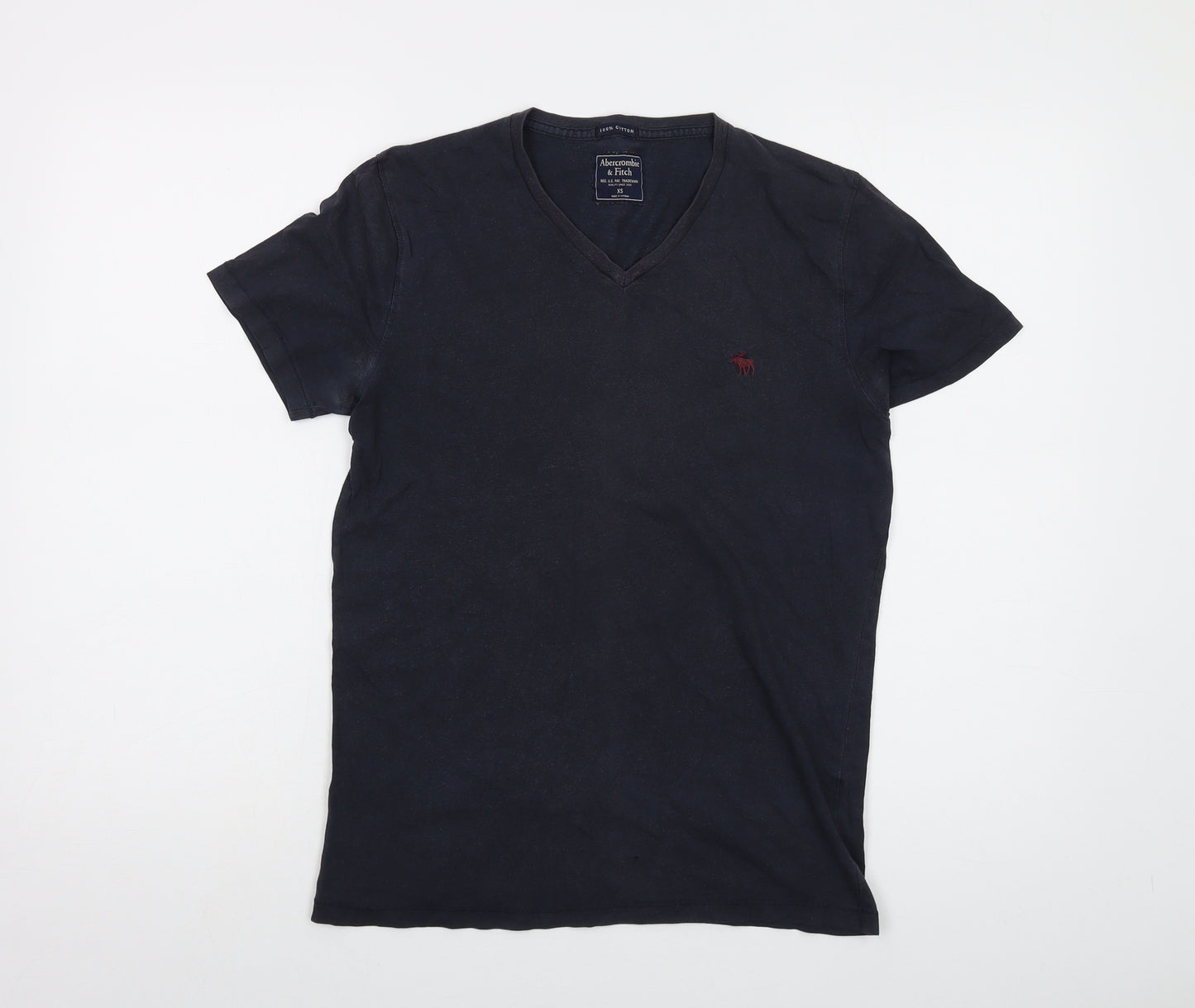 Abercrombie & Fitch Mens Blue Cotton T-Shirt Size XS V-Neck