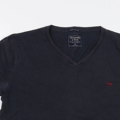 Abercrombie & Fitch Mens Blue Cotton T-Shirt Size XS V-Neck