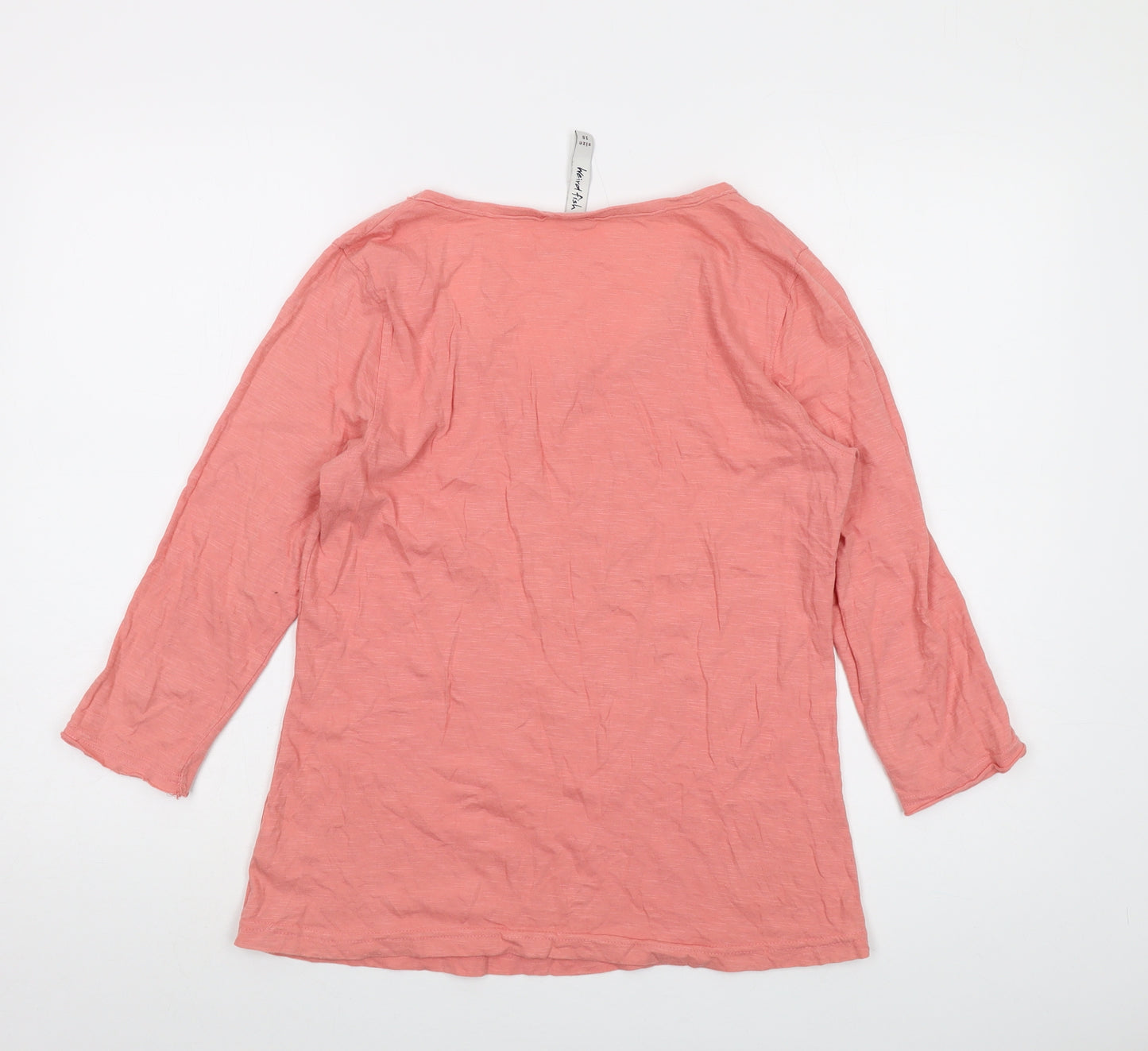 Weird Fish Womens Pink Cotton Basic T-Shirt Size 10 Round Neck